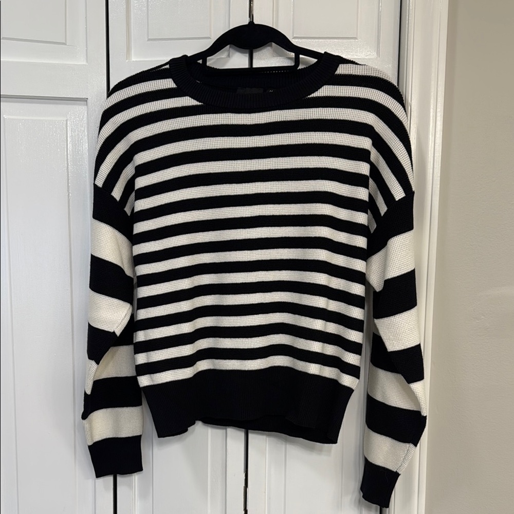 NWOT Black and White Striped Sweater